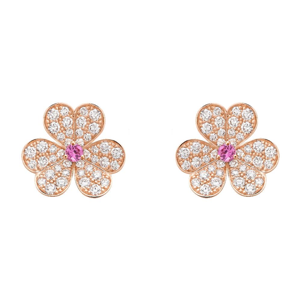 [Agudo Jewelry]FRIVOLE PINK GOLD FLOWER DIAMOND EARRINGS