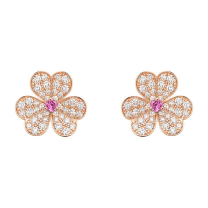 [Agudo Jewelry]FRIVOLE PINK GOLD FLOWER DIAMOND EARRINGS