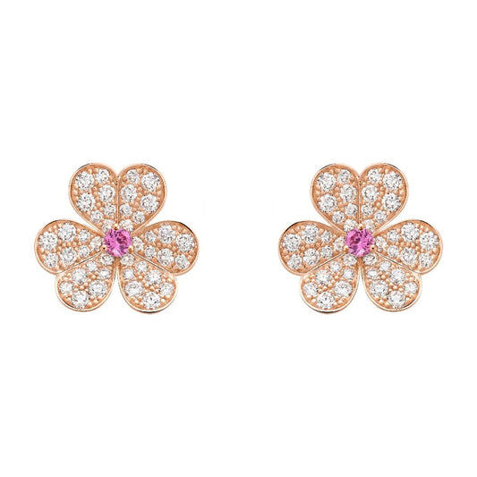 [Agudo Jewelry]FRIVOLE PINK GOLD FLOWER DIAMOND EARRINGS