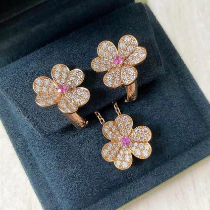 [Agudo Jewelry]FRIVOLE PINK GOLD FLOWER DIAMOND EARRINGS