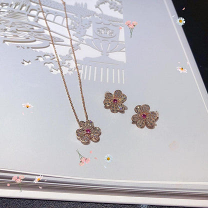 [Agudo Jewelry]FRIVOLE ROSE GOLD FLOWER DIAMOND NECKLACE