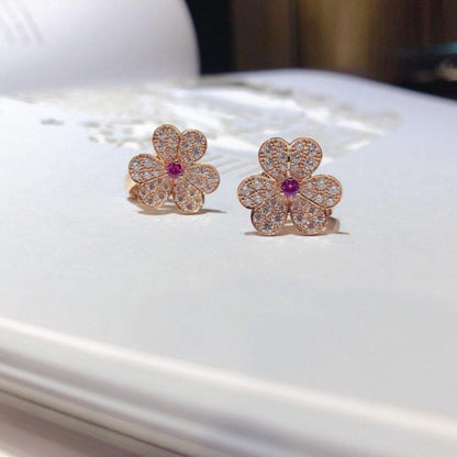 [Agudo Jewelry]FRIVOLE PINK GOLD FLOWER DIAMOND EARRINGS