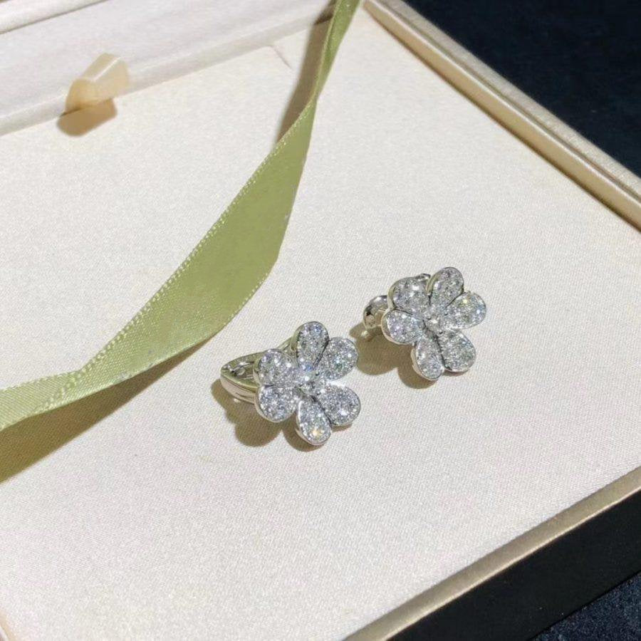 [AgudoJewelry]FRIVOLE SILVER FLOWER DIAMOND EARRINGS