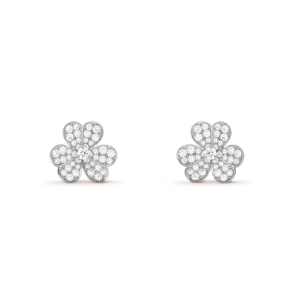 [AgudoJewelry]FRIVOLE SILVER FLOWER DIAMOND EARRINGS