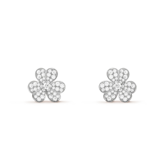 [AgudoJewelry]FRIVOLE SILVER FLOWER DIAMOND EARRINGS