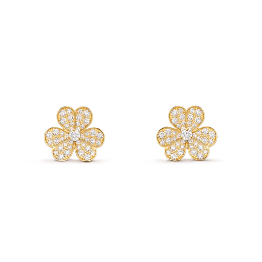 [Agudo Jewelry]FRIVOLE GOLD FLOWER DIAMOND EARRINGS