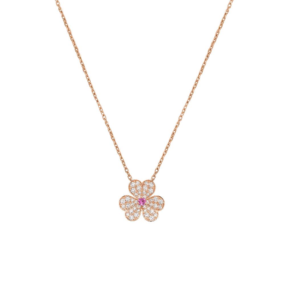 [Agudo Jewelry]FRIVOLE ROSE GOLD FLOWER DIAMOND NECKLACE