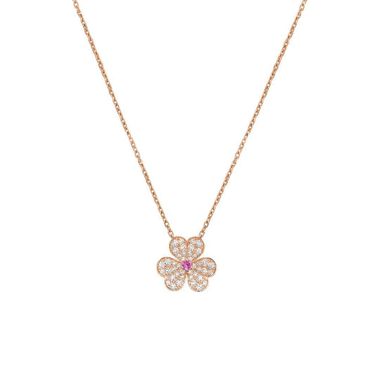 [Agudo Jewelry]FRIVOLE ROSE GOLD FLOWER DIAMOND NECKLACE