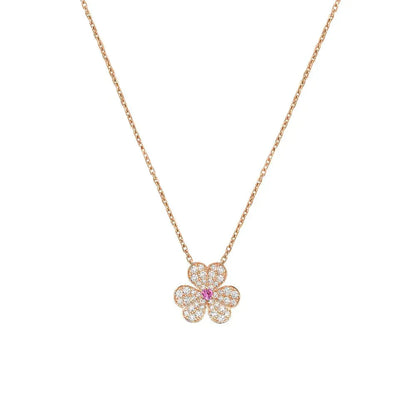 [Agudo Jewelry]FRIVOLE ROSE GOLD FLOWER DIAMOND NECKLACE