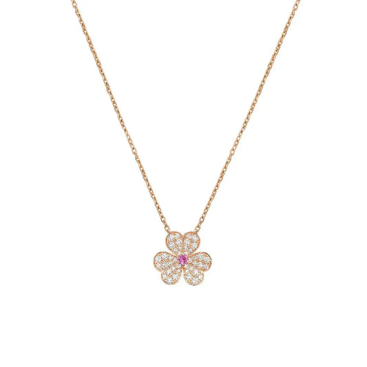 [Agudo Jewelry]FRIVOLE ROSE GOLD FLOWER DIAMOND NECKLACE