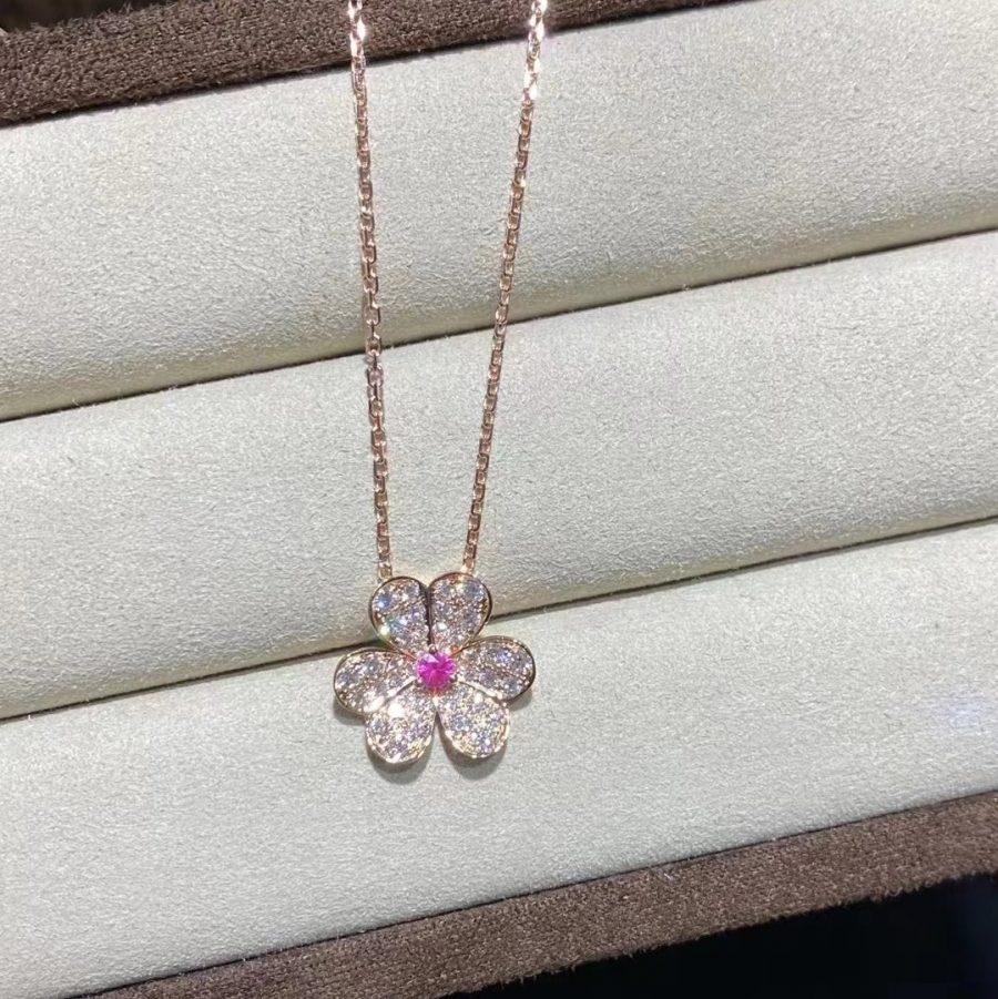 [Agudo Jewelry]FRIVOLE ROSE GOLD FLOWER DIAMOND NECKLACE