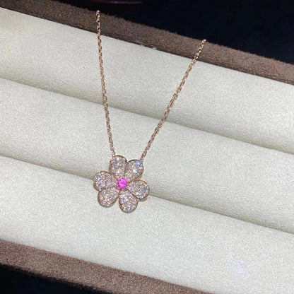 [Agudo Jewelry]FRIVOLE ROSE GOLD FLOWER DIAMOND NECKLACE