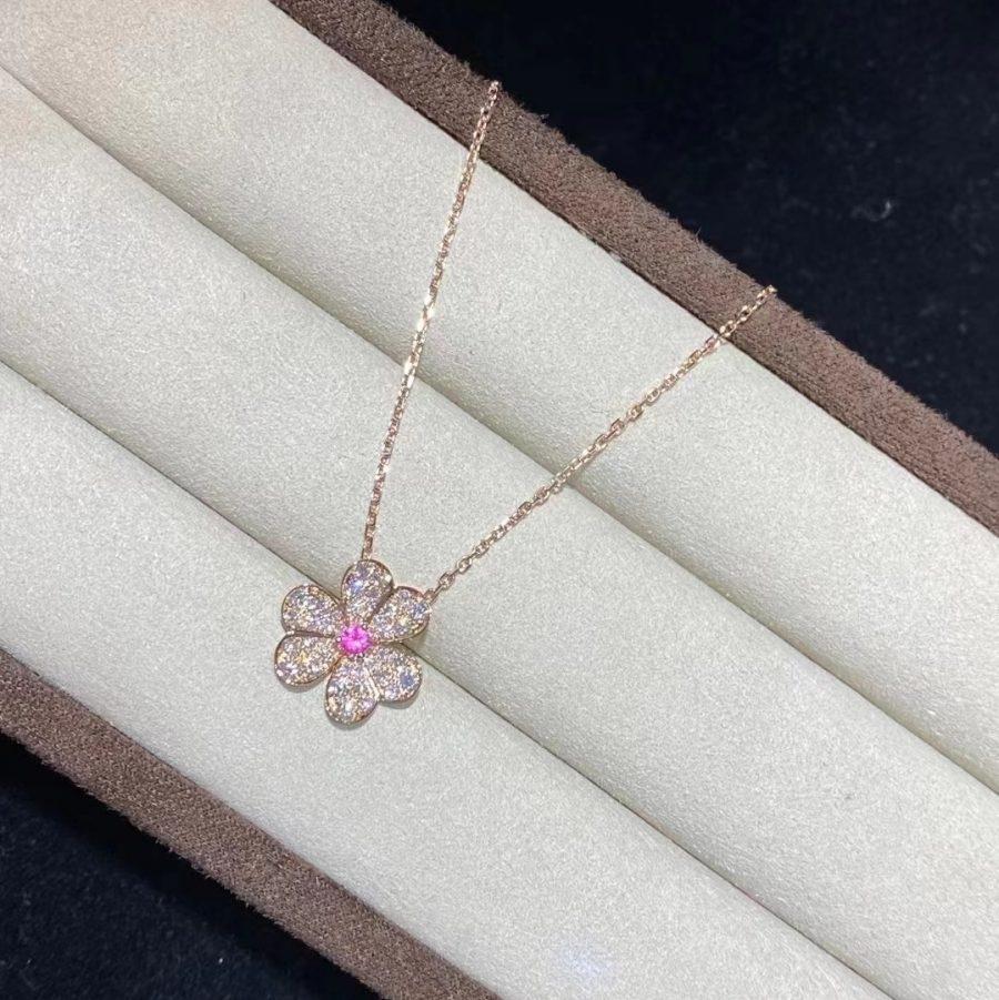 [Agudo Jewelry]FRIVOLE ROSE GOLD FLOWER DIAMOND NECKLACE