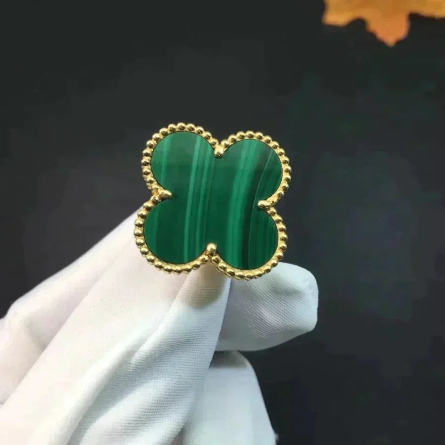 [Agudo  Jewelry]CLOVER MALACHITE RING