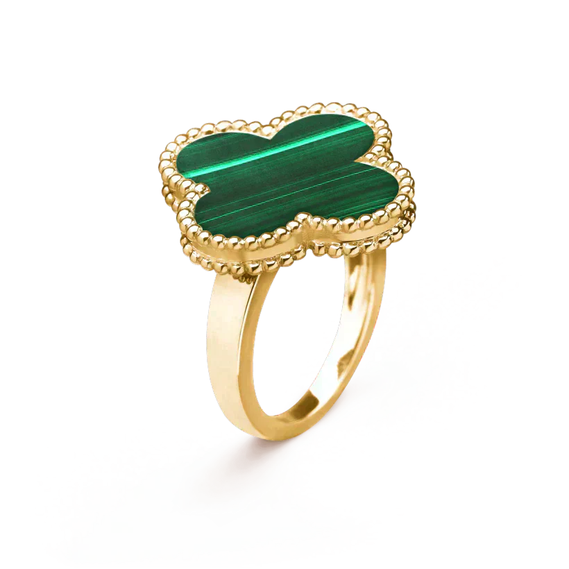 [Agudo  Jewelry]CLOVER MALACHITE RING