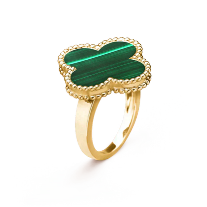 [Agudo  Jewelry]CLOVER MALACHITE RING