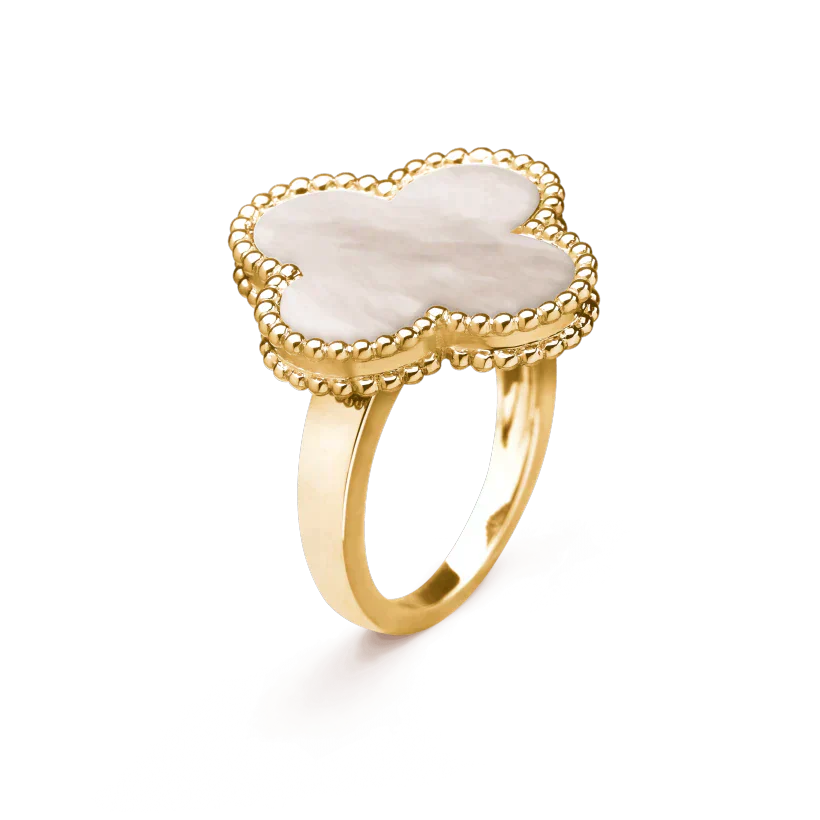 [Agudo  Jewelry]CLOVER WHITE MOP RING