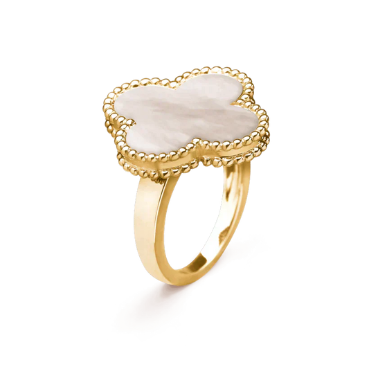 [Agudo  Jewelry]CLOVER WHITE MOP RING