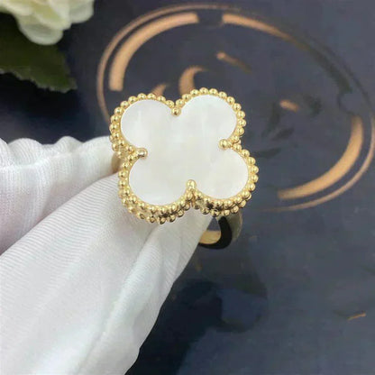 [Agudo  Jewelry]CLOVER WHITE MOP RING