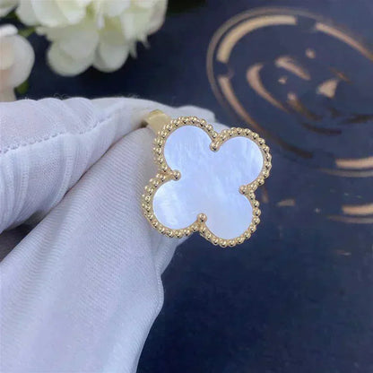 [Agudo  Jewelry]CLOVER WHITE MOP RING