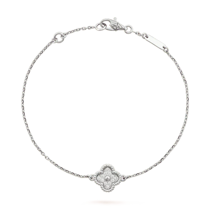 [Agudo Jewelry]CLOVER  SINGLE FLOWER BRACELET SILVER