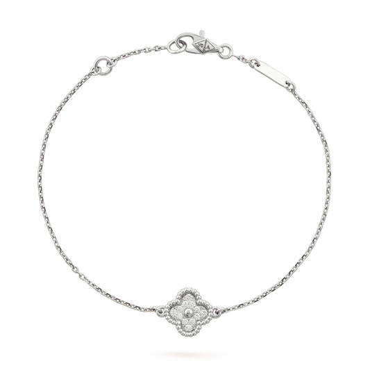 [Agudo Jewelry]CLOVER  SINGLE FLOWER BRACELET SILVER