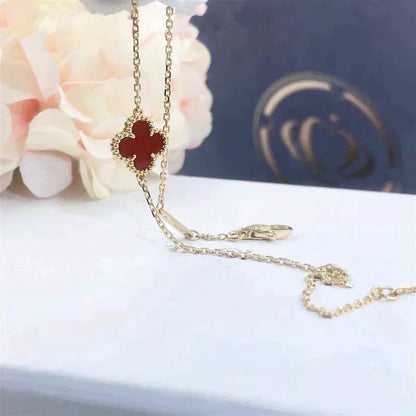 [Agudo Jewelry]CLOVER  CARNELIAN SINGLE FLOWER BRACELET