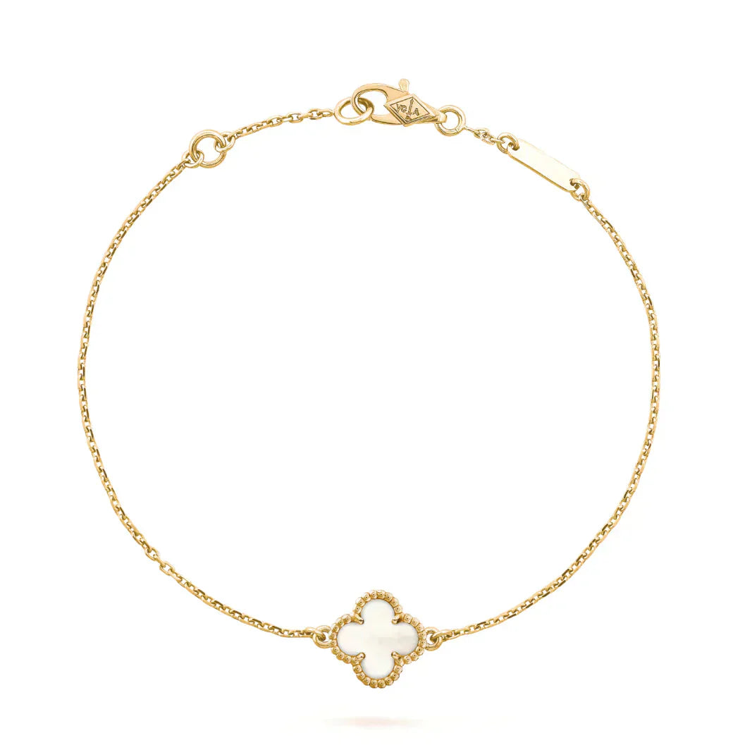 [Agudo Jewelry]CLOVER WHITE MOP SINGLE FLOWER BRACELET