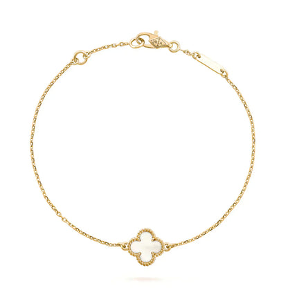 [Agudo Jewelry]CLOVER WHITE MOP SINGLE FLOWER BRACELET