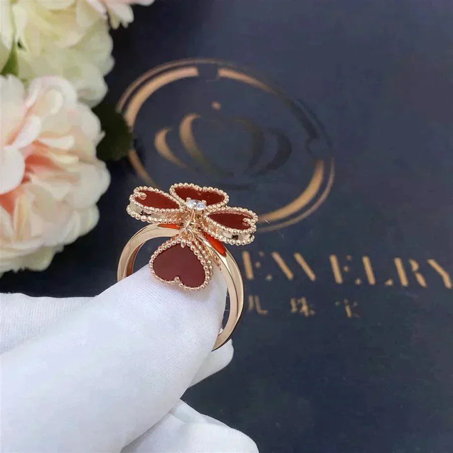 [Agudo  Jewelry]SWEET CLOVER CARNELIAN RING