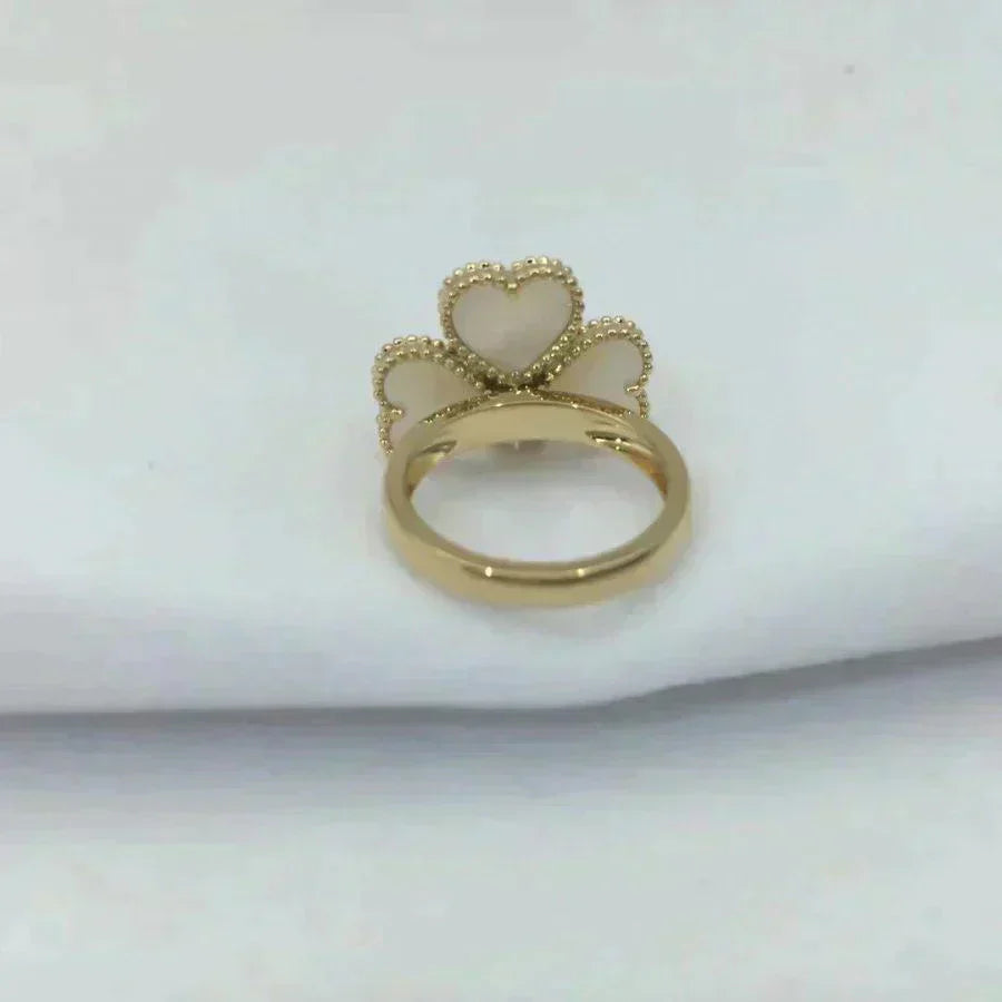 [Agudo  Jewelry]SWEET CLOVER WHITE MOP RING