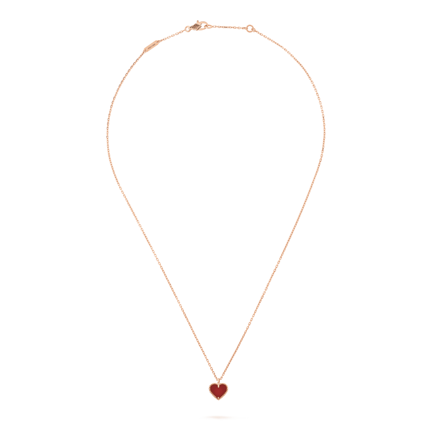 [Agudo Jewelry]SWEET CLOVER CARNELIAN HEART NECKLACE