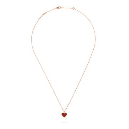 [Agudo Jewelry]SWEET CLOVER CARNELIAN HEART NECKLACE