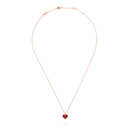 [Agudo Jewelry]SWEET CLOVER CARNELIAN HEART NECKLACE