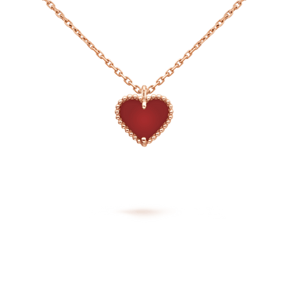 [Agudo Jewelry]SWEET CLOVER CARNELIAN HEART NECKLACE