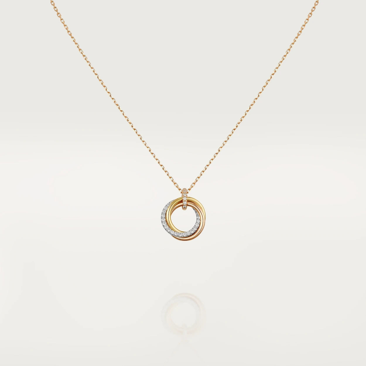 [Agudo Jewelry]TRINITY NECKLACE SILVER GOLD PINK GOLD DIAMONDS