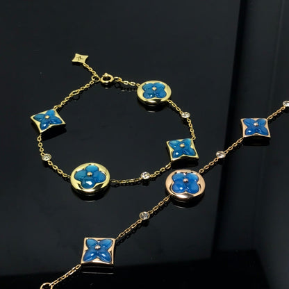 [Agudo Jewelry]STAR AND SUN 4 MOTIF BLUE BRACELET