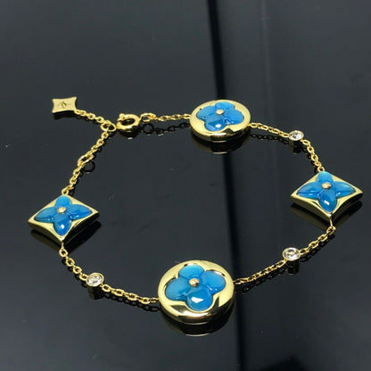 [Agudo Jewelry]STAR AND SUN 4 MOTIF BLUE BRACELET