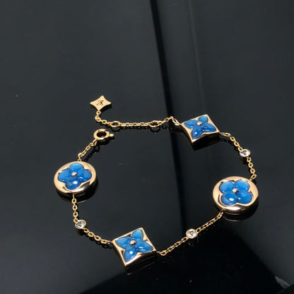 [Agudo Jewelry]STAR AND SUN 4 MOTIF BLUE BRACELET