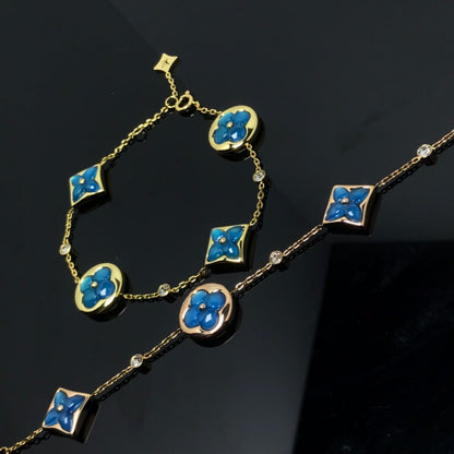 [Agudo Jewelry]STAR AND SUN 4 MOTIF BLUE BRACELET