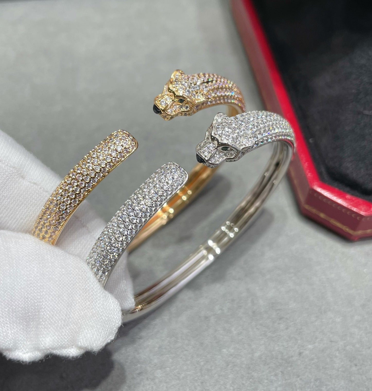 [Agudo Jewelry]PANTHERE FULL DIAMOND OPEN BRACELET