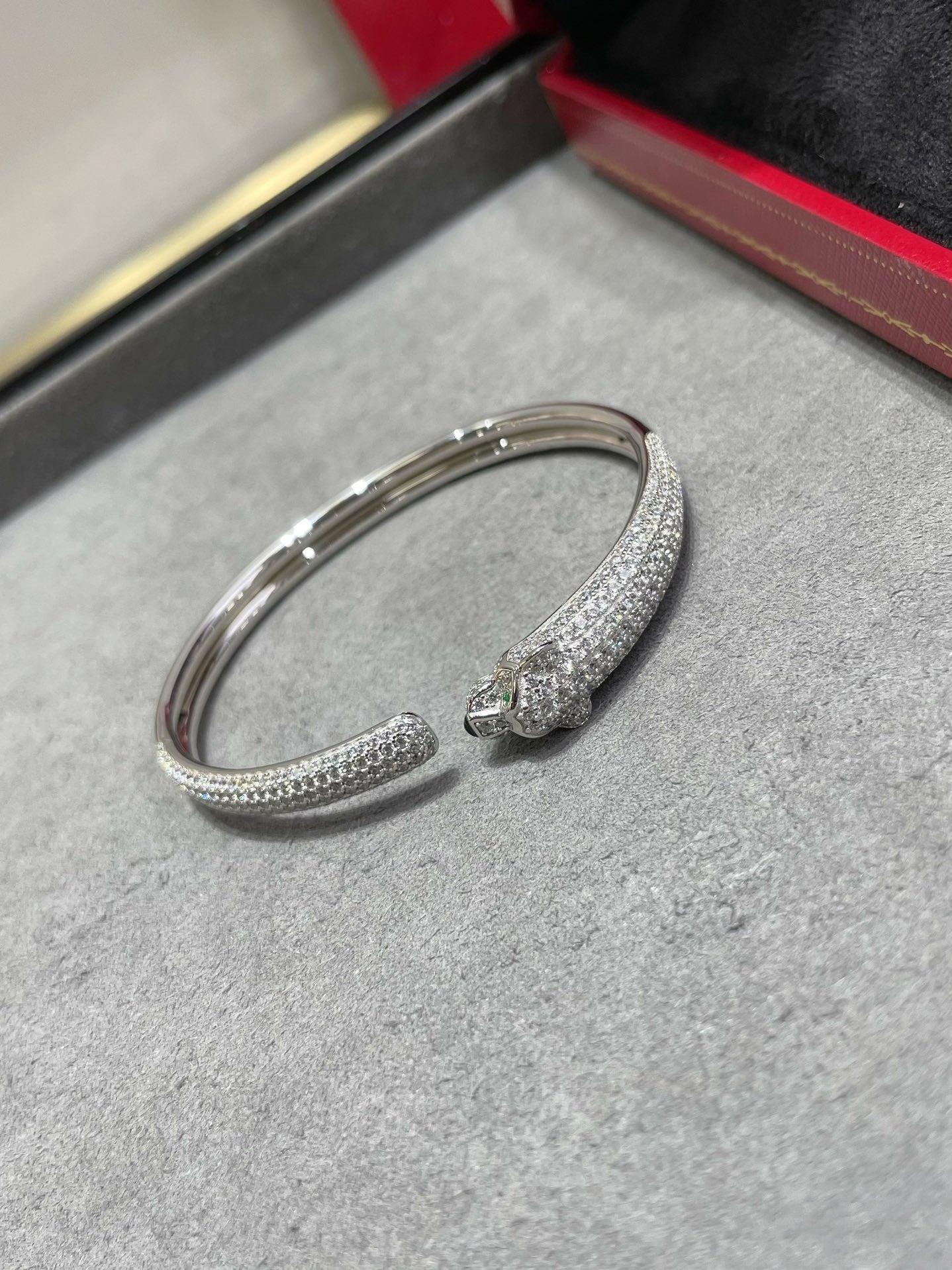 [Agudo Jewelry]PANTHERE FULL DIAMOND OPEN BRACELET