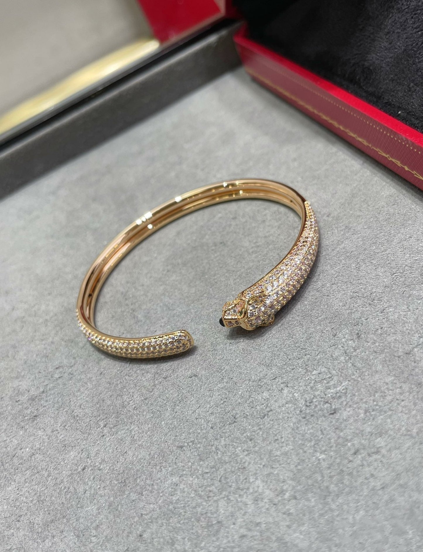 [Agudo Jewelry]PANTHERE FULL DIAMOND OPEN BRACELET