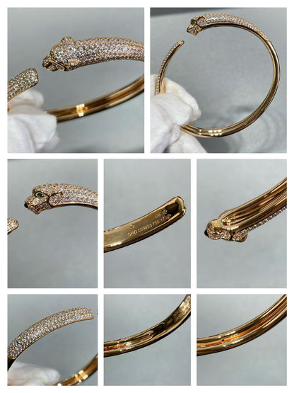 [Agudo Jewelry]PANTHERE FULL DIAMOND OPEN BRACELET