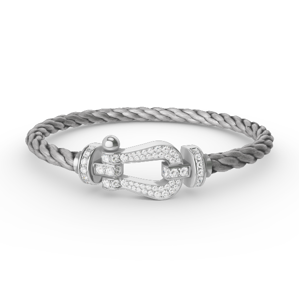 [Agudo Jewelry]FORCE LARGE HORSESHOE FULL DIAMOND BRACELET SILVER