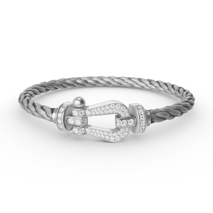 [Agudo Jewelry]FORCE LARGE HORSESHOE FULL DIAMOND BRACELET SILVER