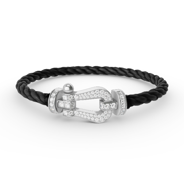 [Agudo Jewelry]FORCE LARGE HORSESHOE FULL DIAMOND BRACELET SILVER