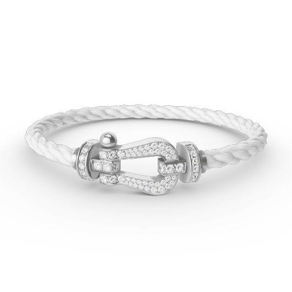 [Agudo Jewelry]FORCE LARGE HORSESHOE FULL DIAMOND BRACELET SILVER