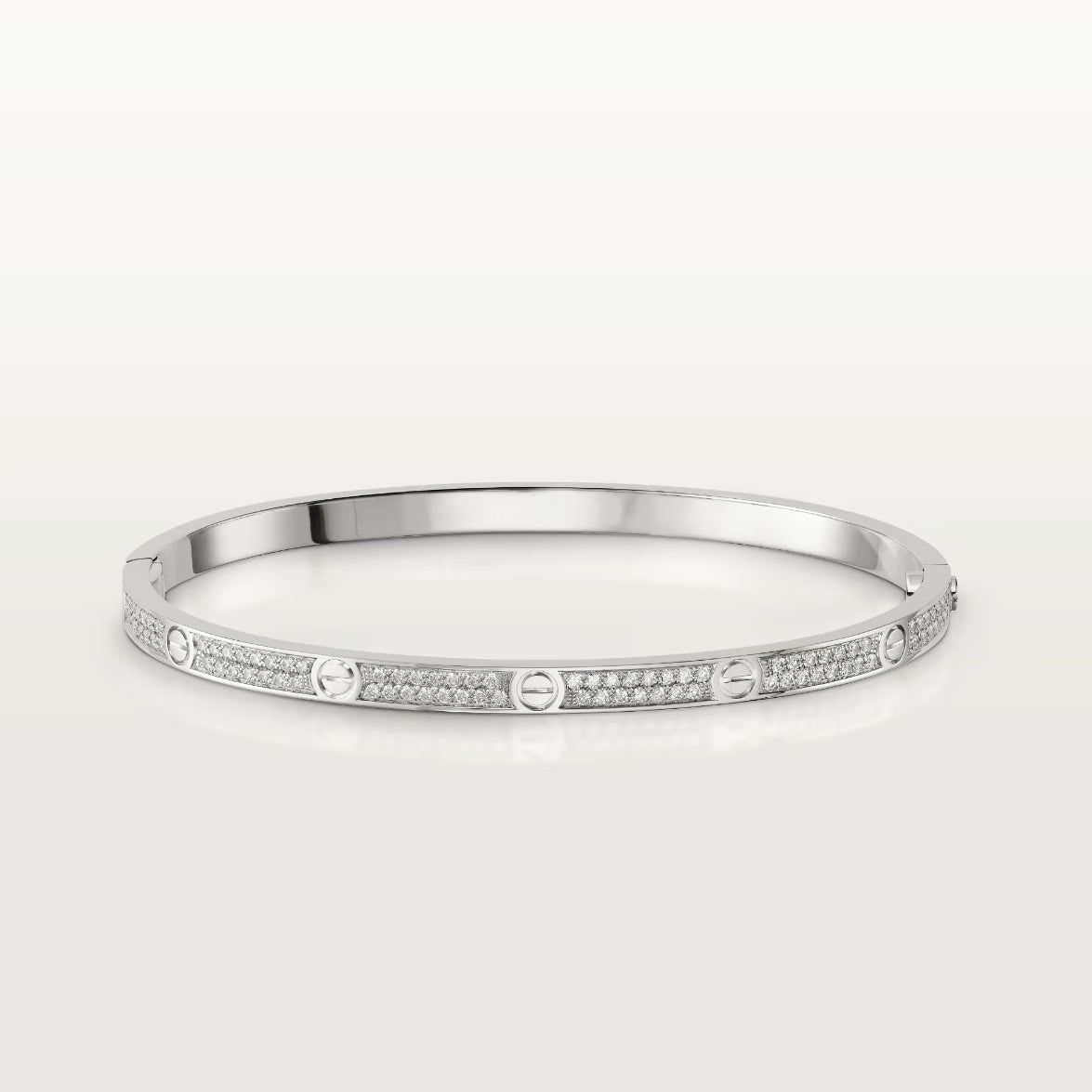 [Agudo Jewelry]LOVE BRACELET 3.65MM DIAMOND-PAVED SILVER