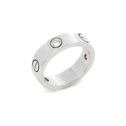 [Agudo  Jewelry]LOVE RING 5.5MM 3 DIAMONDS SILVER